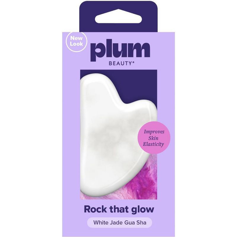 slide 1 of 6, Plum Beauty White Jade Gua Sha Stone, 1 ct