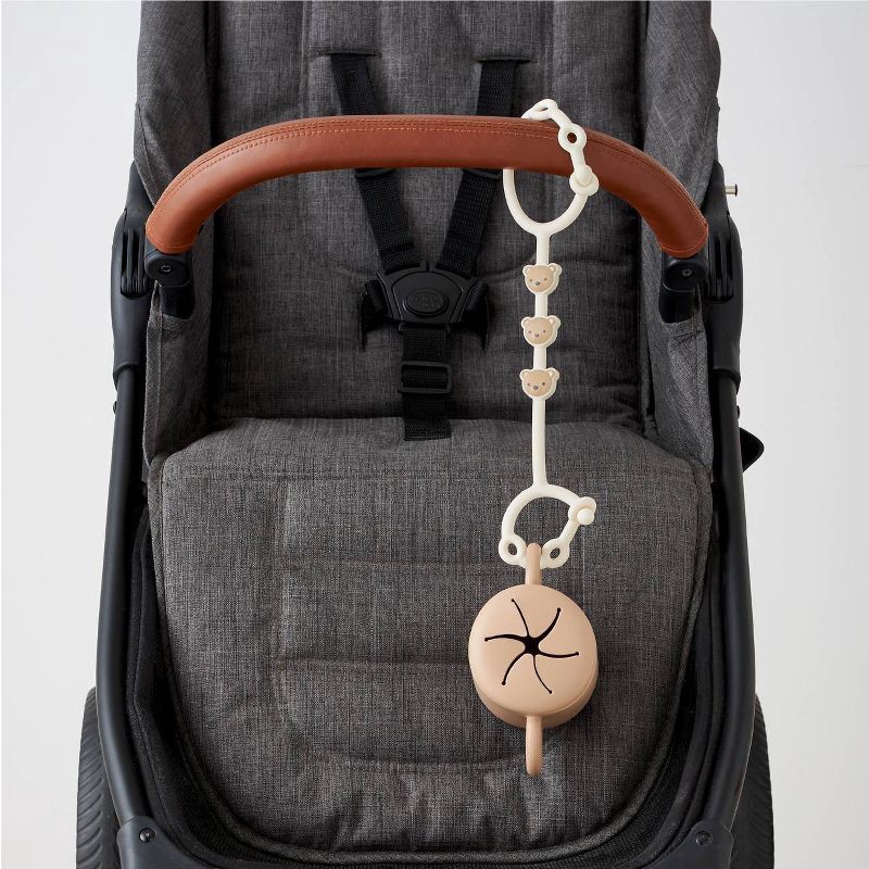 slide 4 of 8, Itzy Ritzy Itzy Strap Toy and Snack Cup Strap for Strollers & High Chairs - Tan Bear, 1 ct