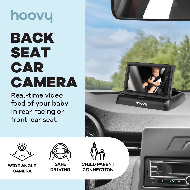 slide 2 of 8, Hoovy Easy To Install Baby Car Camera Monitor with HD Real Time Video, 1 ct