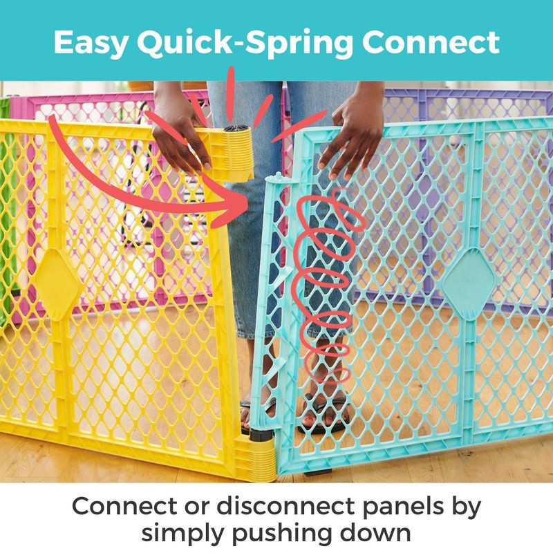 slide 5 of 12, Toddleroo by North States Superyard Colorplay 6 Panel Freestanding Baby Playard - Bright, 1 ct