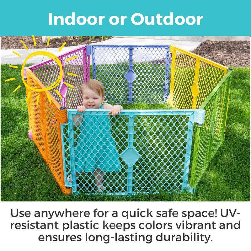 slide 6 of 12, Toddleroo by North States Superyard Colorplay 6 Panel Freestanding Baby Playard - Bright, 1 ct
