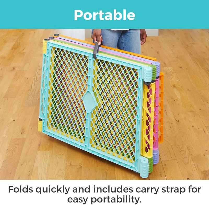 slide 9 of 12, Toddleroo by North States Superyard Colorplay 6 Panel Freestanding Baby Playard - Bright, 1 ct