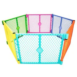 Toddleroo by North States Superyard Colorplay 6 Panel Freestanding Baby Playard - Bright