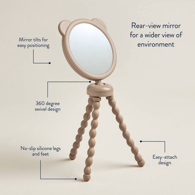 slide 5 of 8, Itzy Ritzy Itzy Peek Stroller Mirror with Easy Attach Design - Tan Bear, 1 ct