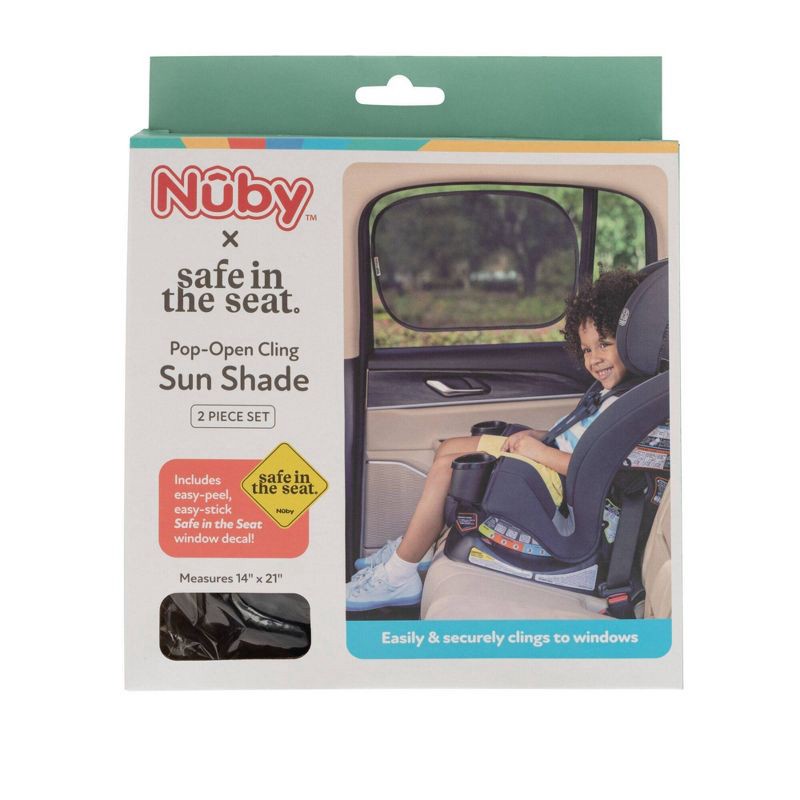 slide 5 of 6, Nuby x Safe in the Seat Pop Open Sunshades - 2pk, 2 ct
