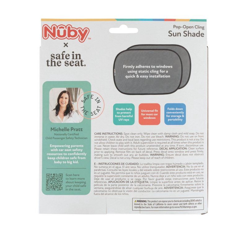 slide 6 of 6, Nuby x Safe in the Seat Pop Open Sunshades - 2pk, 2 ct