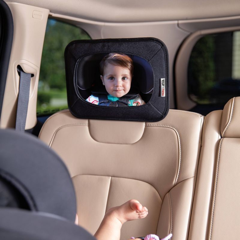slide 2 of 6, Nuby x Safe in the Seat Soft Fabric Backseat Baby View Mirror, 1 ct