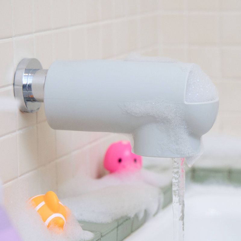 slide 3 of 8, Munchkin Soft Spot Silicone Bathtub Spout Guard with Built-in Bubble Bath Dispenser, 1 ct
