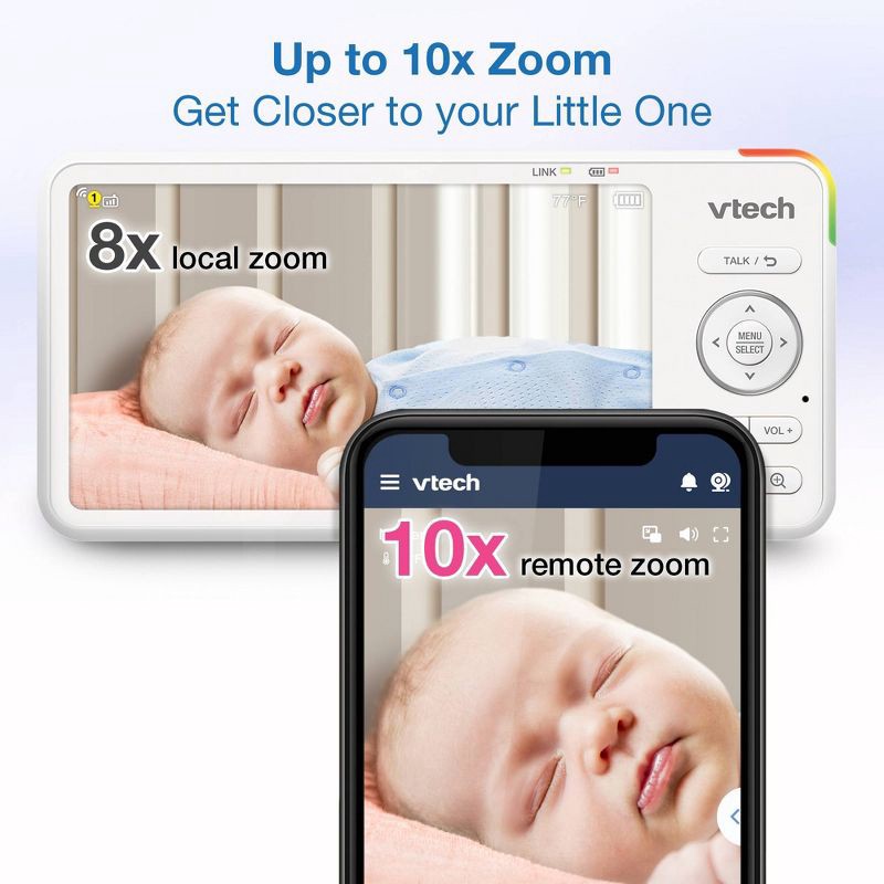 slide 11 of 15, V-Tech VTech 5.5" HD Smart Fixed Position Video Baby Monitor, 1 ct