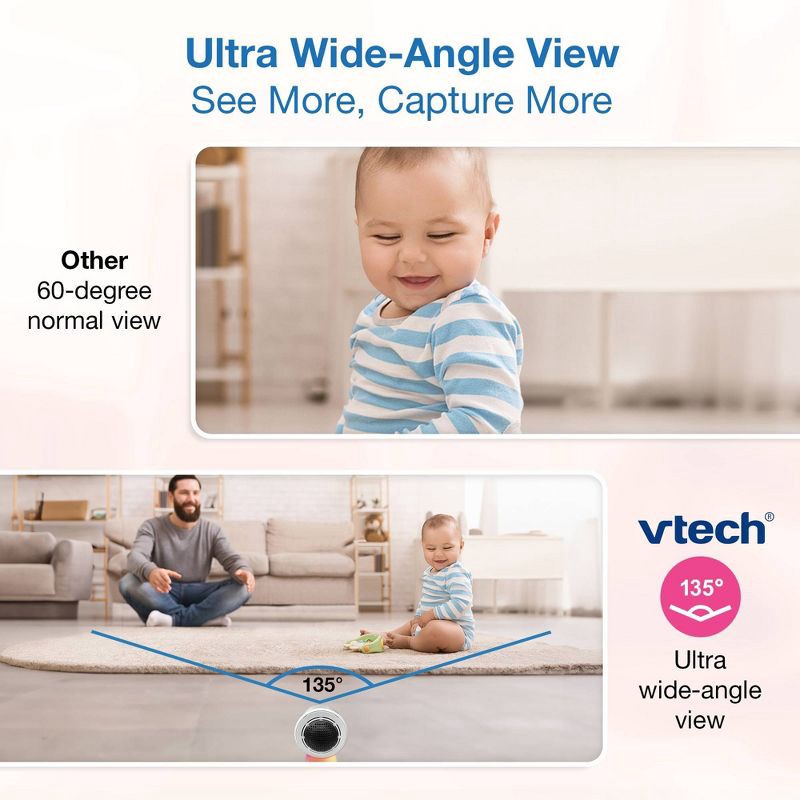 slide 12 of 15, V-Tech VTech 5.5" HD Smart Fixed Position Video Baby Monitor, 1 ct