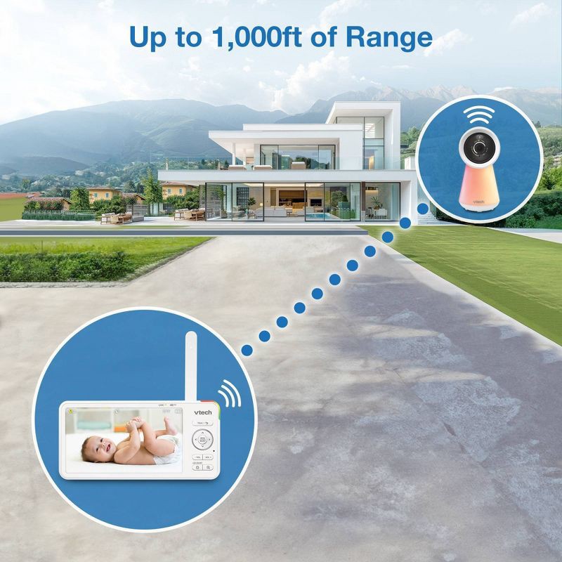 slide 13 of 15, V-Tech VTech 5.5" HD Smart Fixed Position Video Baby Monitor, 1 ct