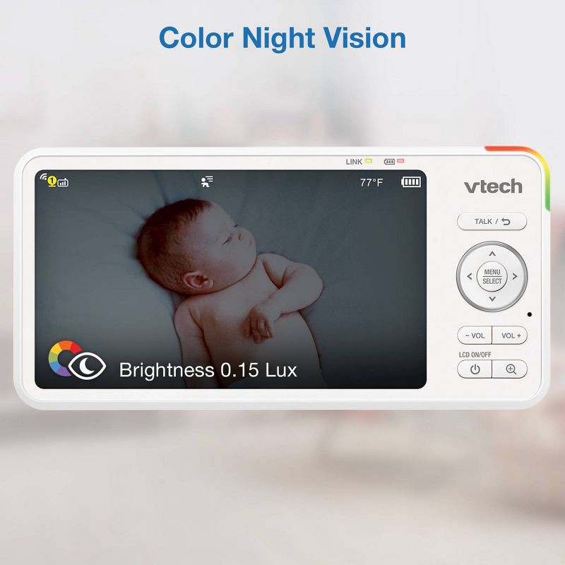 slide 6 of 15, V-Tech VTech 5.5" HD Smart Fixed Position Video Baby Monitor, 1 ct