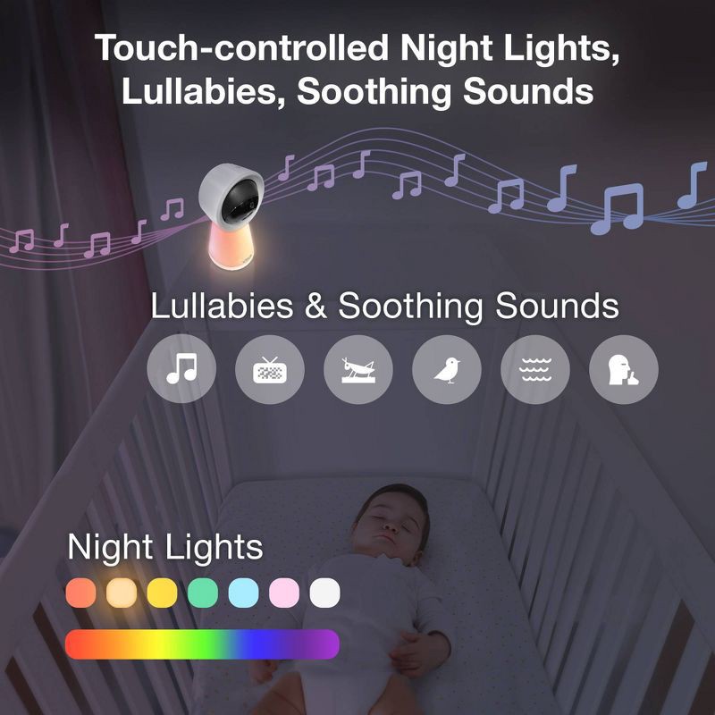 slide 8 of 15, V-Tech VTech 5.5" HD Smart Fixed Position Video Baby Monitor, 1 ct