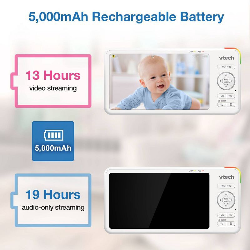 slide 10 of 15, V-Tech VTech 5.5" HD Smart Fixed Position Video Baby Monitor, 1 ct
