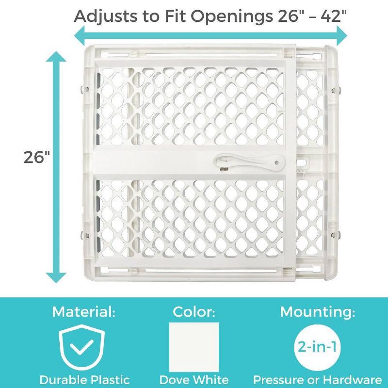 slide 6 of 8, Toddleroo by North States 2-in-1 Supergate Secure Plastic Gate - White, 1 ct