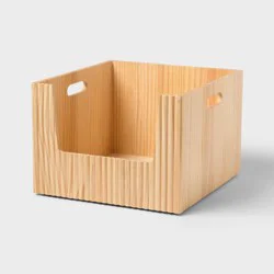 Large Wood Bin Open Front Natural - Brightroom™