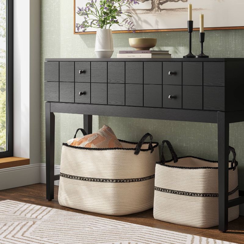 slide 2 of 3, Milk Crate Braided Sewing Basket - Threshold™, 1 ct