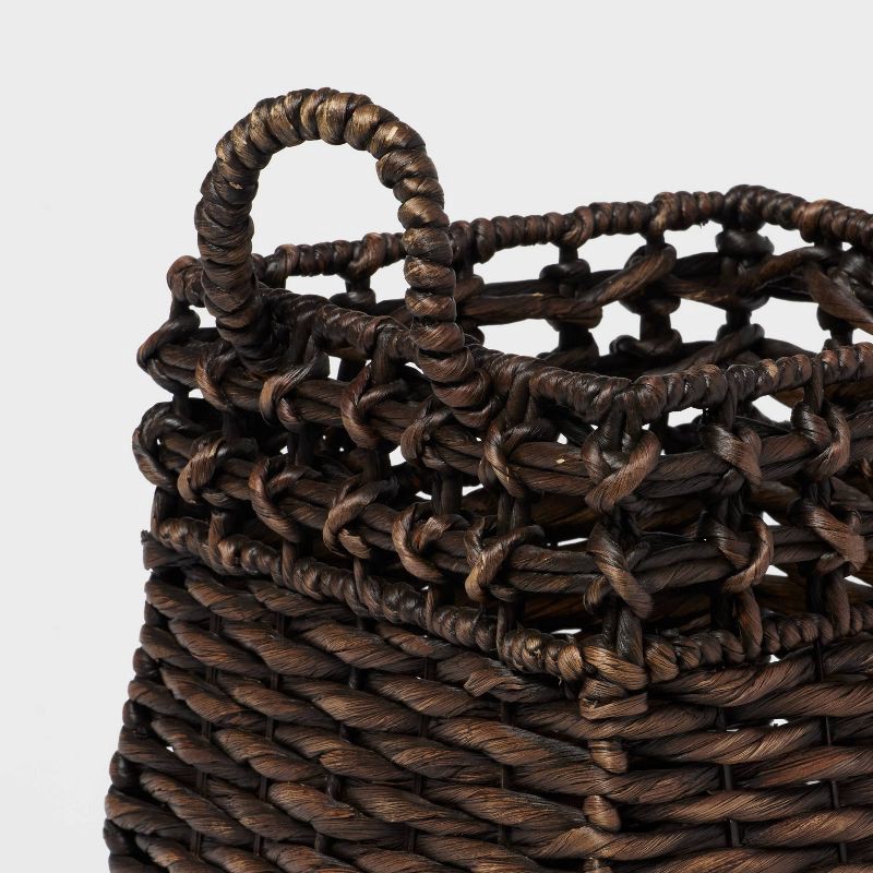 slide 3 of 3, Rounded Square Chocolate Woven Basket with Lid - Threshold™, 1 ct
