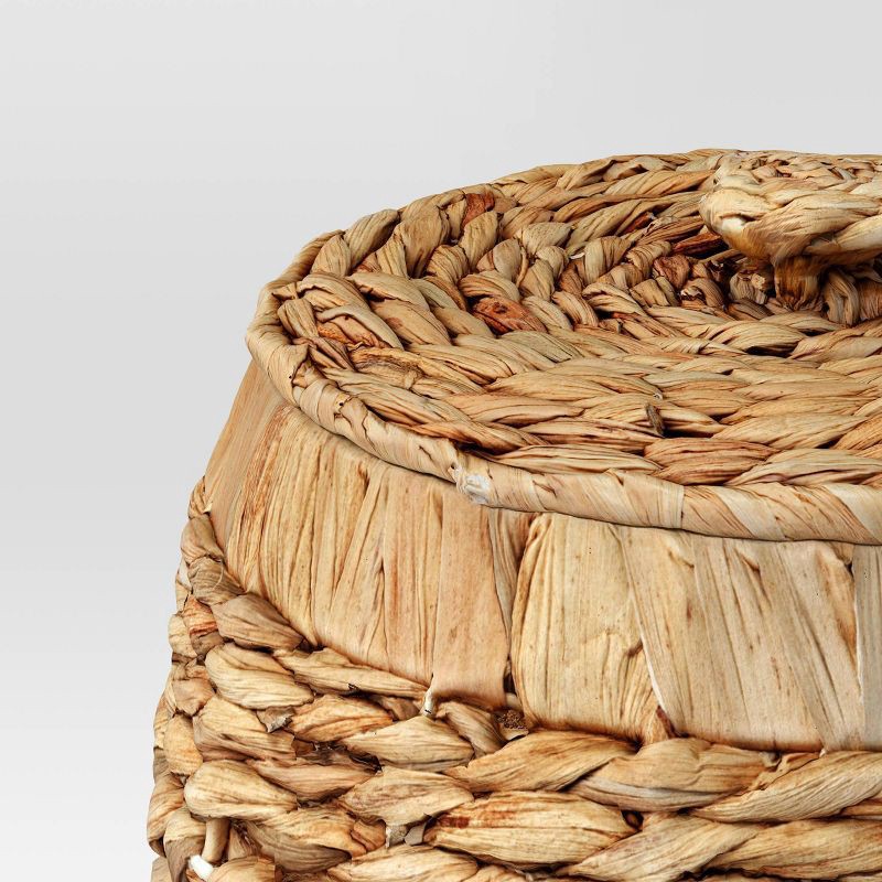 slide 4 of 4, Round Water Hyacinth Basket with Lid - Threshold™, 1 ct
