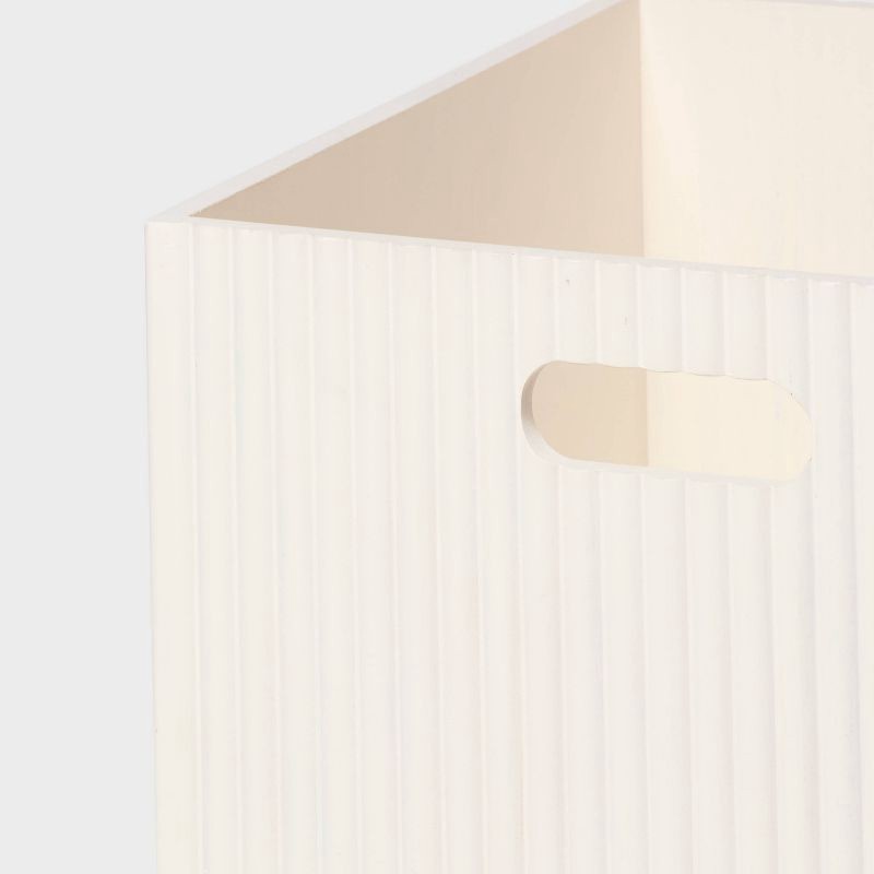 slide 3 of 3, Large Wood Bin White - Brightroom™, 1 ct