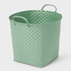Woven Plastic Floor Basket Green - Brightroom™