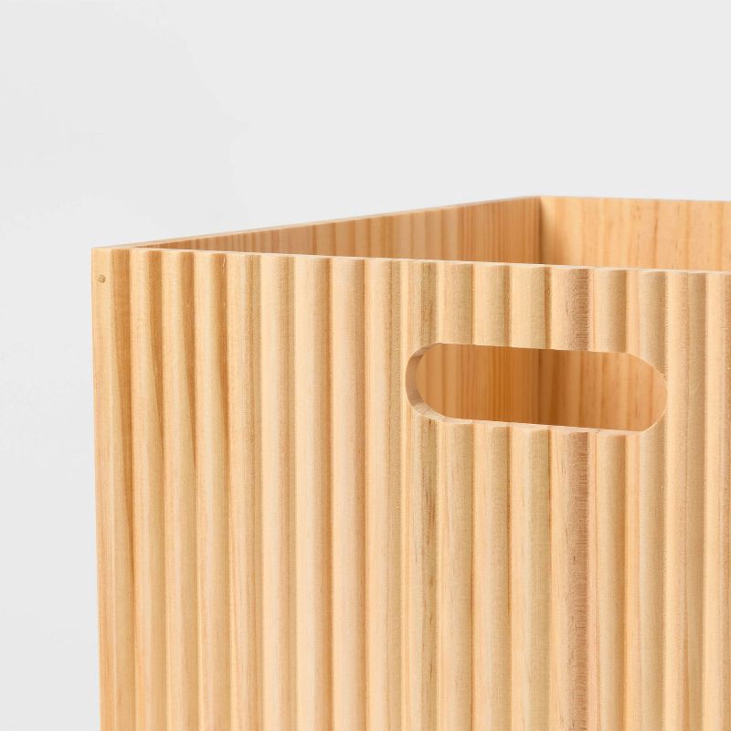 slide 3 of 3, Large Wood Bin Natural - Brightroom™, 1 ct