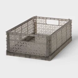 Large Foldable Crate Gray - Brightroom™