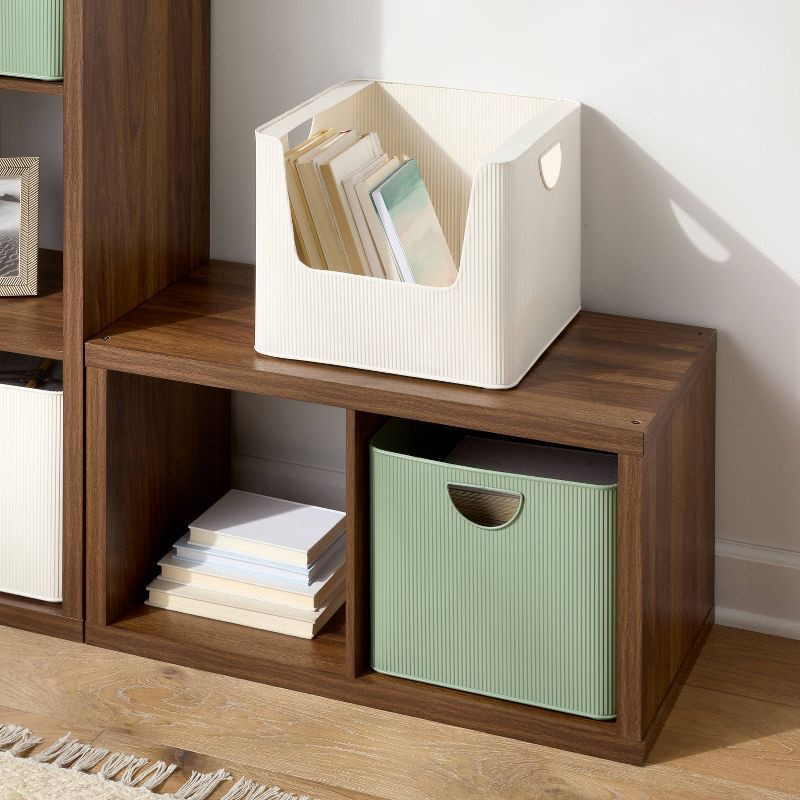 slide 2 of 3, Metal Bin Large Open Front Ivory - Brightroom™, 1 ct