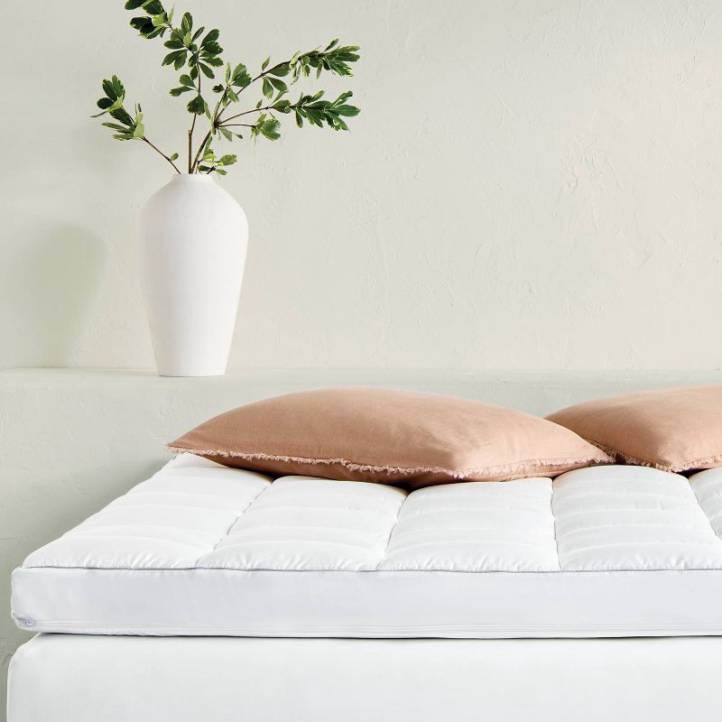 slide 1 of 4, Twin XL Premium Cooling 4" Dual Layer Memory Foam Mattress Topper - Casaluna™, 1 ct