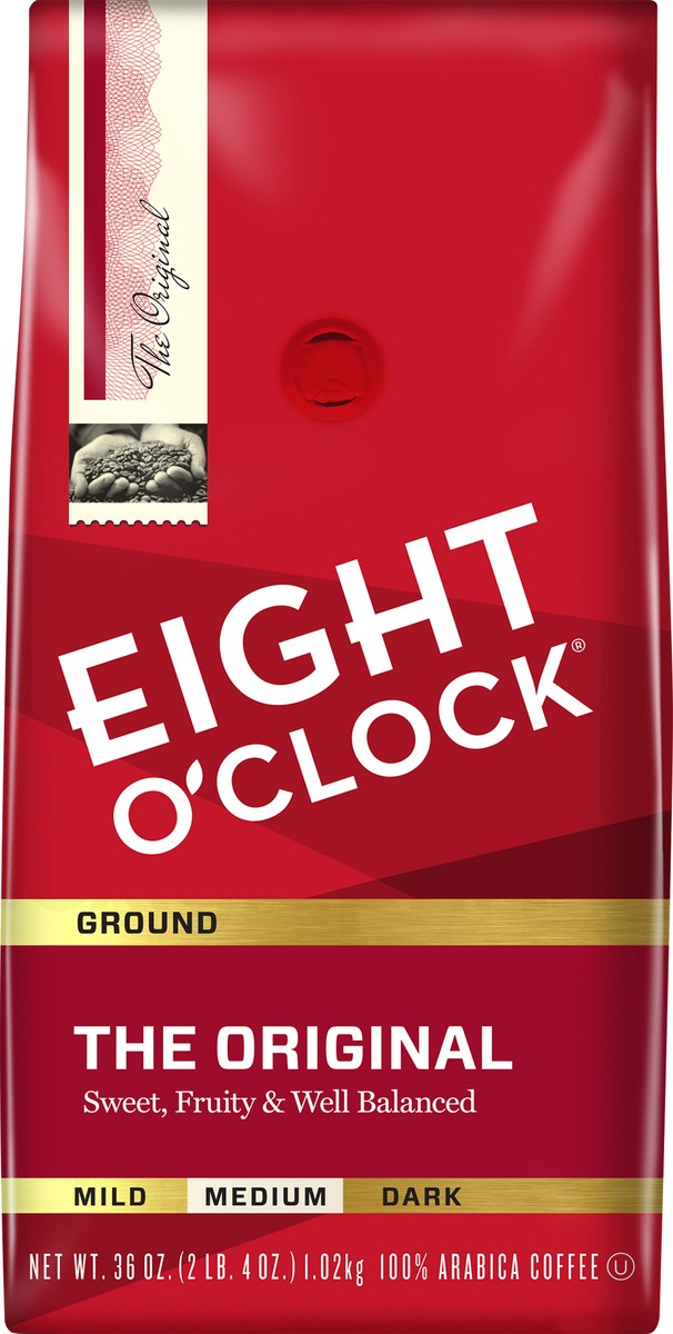 slide 4 of 4, Eight O'Clock Coffee Original Medium Roast Ground Coffee, 36 oz