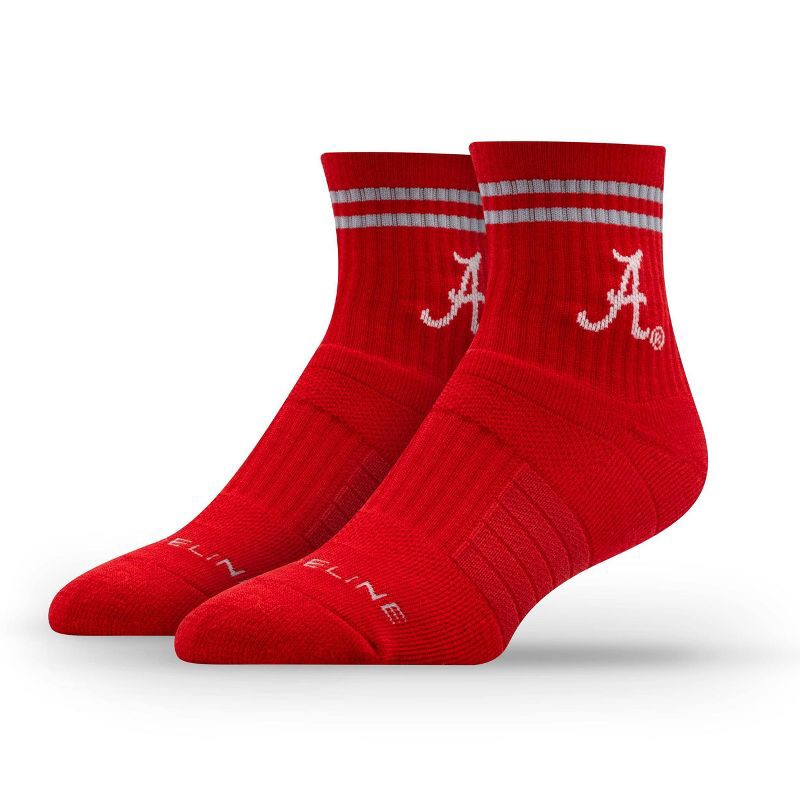 slide 2 of 3, NCAA Alabama Crimson Tide 2pk Socks: Crew Height, Cushioned Heel & Toe, Midweight Fabric, 2 ct