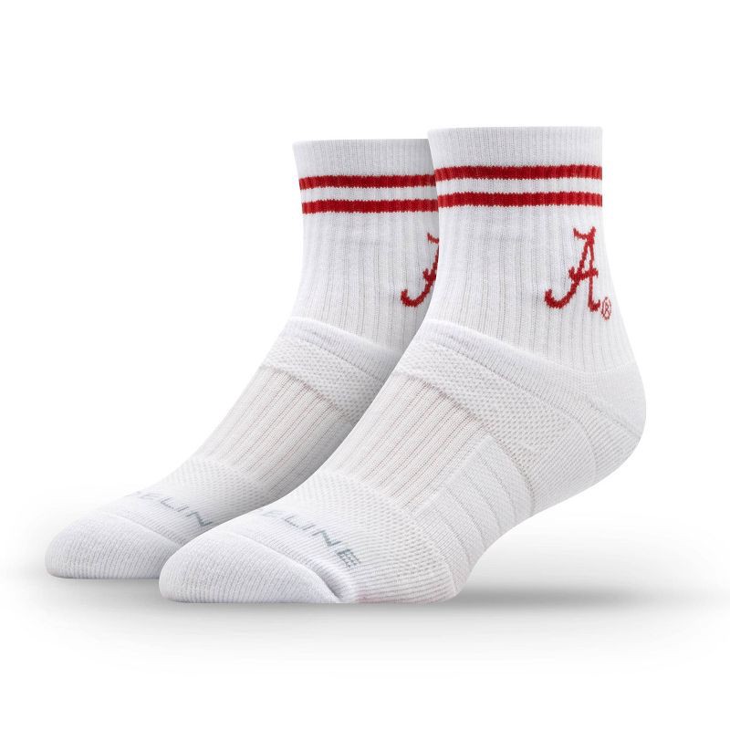 slide 3 of 3, NCAA Alabama Crimson Tide 2pk Socks: Crew Height, Cushioned Heel & Toe, Midweight Fabric, 2 ct