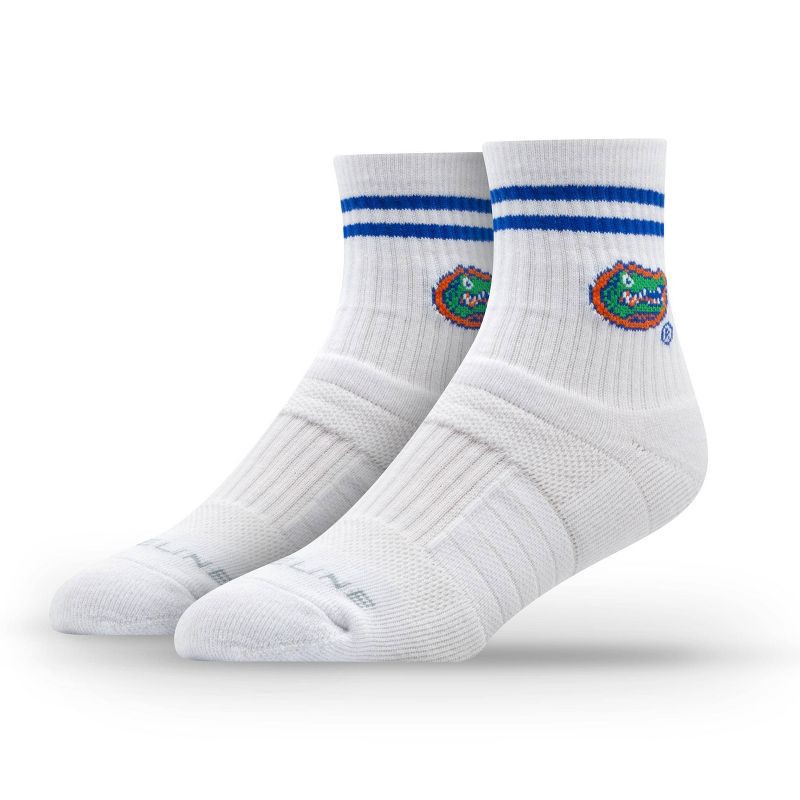 slide 3 of 3, NCAA Florida Gators 2pk Socks: Crew Height, Cushioned Heel & Toe, Midweight Fabric, 2 ct