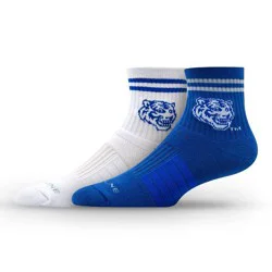NCAA Memphis Tigers 2pk Socks: Crew Height, Cushioned Heel & Toe, Midweight Fabric, One Size Fits Most