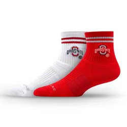 NCAA Ohio State Buckeyes 2pk Socks: Crew, Cushioned Heel & Toe, Midweight Fabric