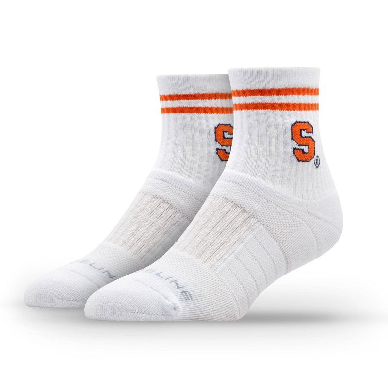 slide 3 of 3, NCAA Syracuse Orange 2pk Socks: Crew Height, Cushioned Heel & Toe, 2 ct