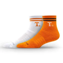 NCAA Tennessee Volunteers 2pk Socks: Crew Height, Cushioned Heel & Toe, Midweight Fabric