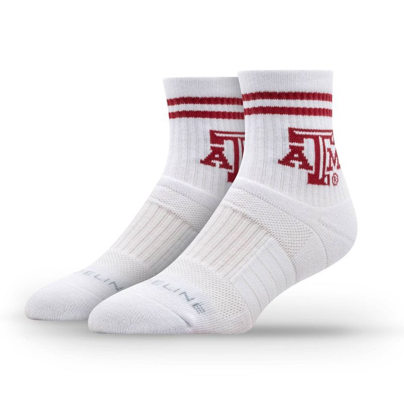 slide 3 of 3, NCAA Texas A&M Aggies 2pk Socks: Crew Height, Cushioned Heel and Toe, Adult Size, 2 ct