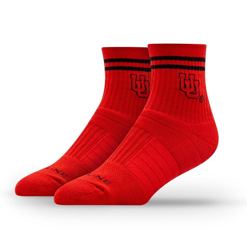 slide 2 of 3, NCAA Utah Utes 2pk Socks: Crew Height, Cushioned Heel & Toe, Midweight Fabric, 2 ct