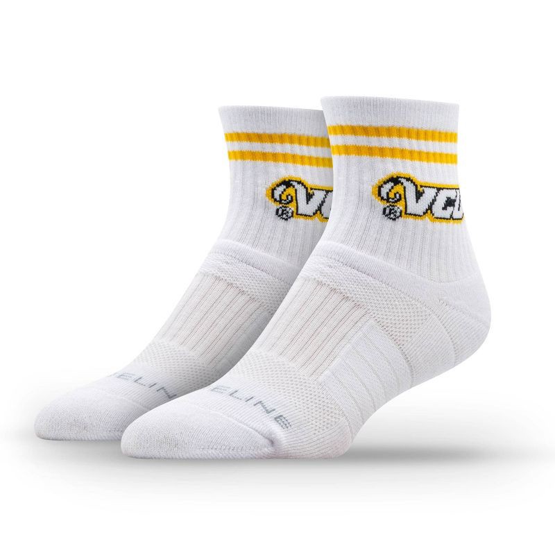 slide 3 of 3, NCAA VCU Rams 2pk Socks: Crew Height, Cushioned Heel & Toe, Midweight Fabric, 2 ct