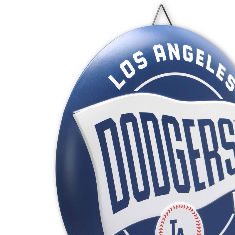 slide 4 of 4, MLB Los Angeles Dodgers Metal Button Wall Art: Sports Vertical Wall Sign Panel, 1 ct