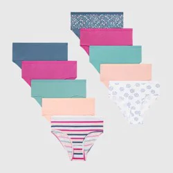 Hanes Girls' 10pk Cotton Stretch Briefs Underwear - colors may vary 6