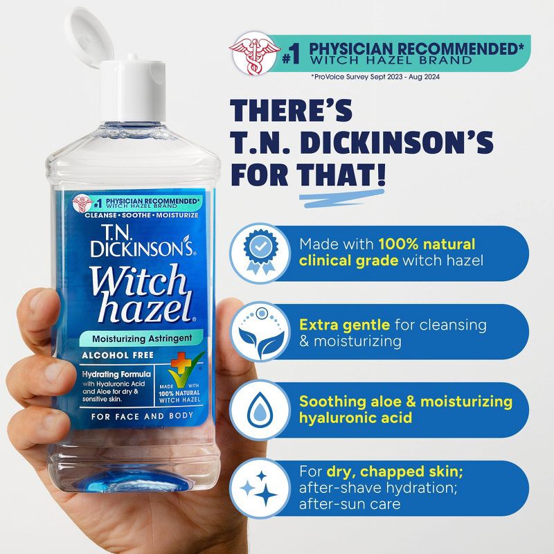 slide 4 of 11, T.N. Dickinson's Witch Hazel Alcohol-Free Moisturizing Astringent Liquid - 16 fl oz, 16 fl oz
