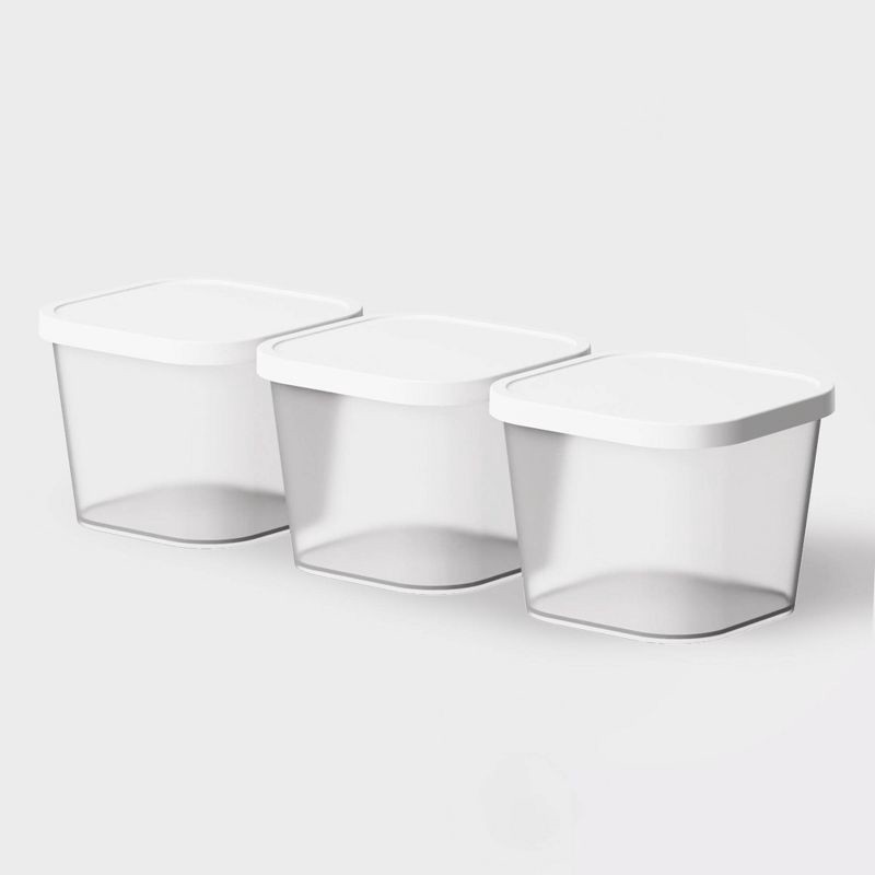 slide 2 of 7, 3pk Click in Place 30oz Insert Storage Containers White and Clear - Brightroom™, 3 ct, 30 oz