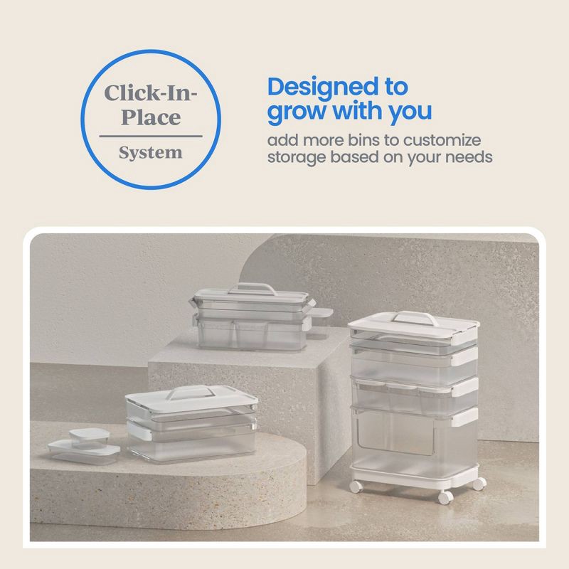 slide 5 of 7, 3pk Click in Place 30oz Insert Storage Containers White and Clear - Brightroom™, 3 ct, 30 oz