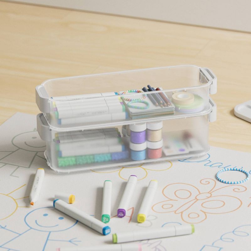 slide 3 of 12, 6pc Click in Place Slim Toolbox Kit Plastic Storage Home and Office Organization - Brightroom™​, 6 ct