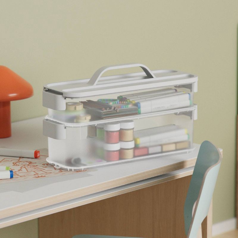 slide 10 of 12, 6pc Click in Place Slim Toolbox Kit Plastic Storage Home and Office Organization - Brightroom™​, 6 ct