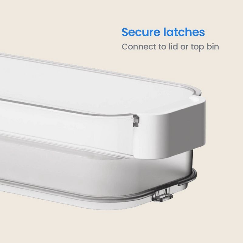 slide 4 of 10, Click in Place 3qt Clear Shallow Slim Plastic Storage Bin with White Latch for Home and Office Organization - Brightroom™, 3 qt