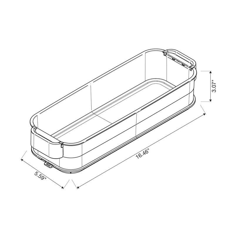 slide 10 of 10, Click in Place 3qt Clear Shallow Slim Plastic Storage Bin with White Latch for Home and Office Organization - Brightroom™, 3 qt