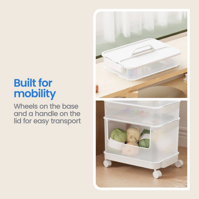 slide 6 of 11, 7pc Click in Place Rolling Storage Cart Kit Plastic Storage Home and Office Organization - Brightroom™, 7 ct